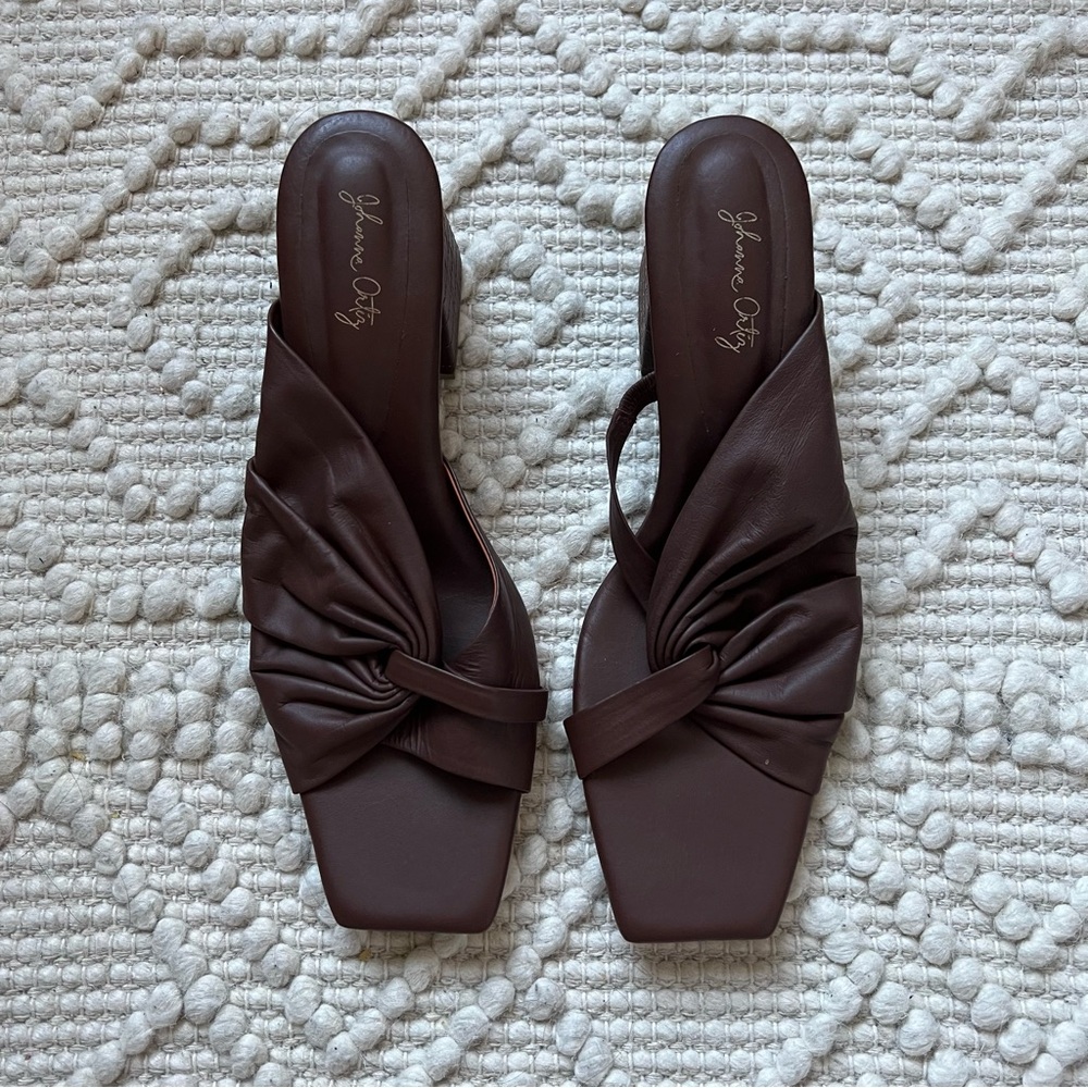 Johanna Ortiz Dark Brown Twisted Sandals